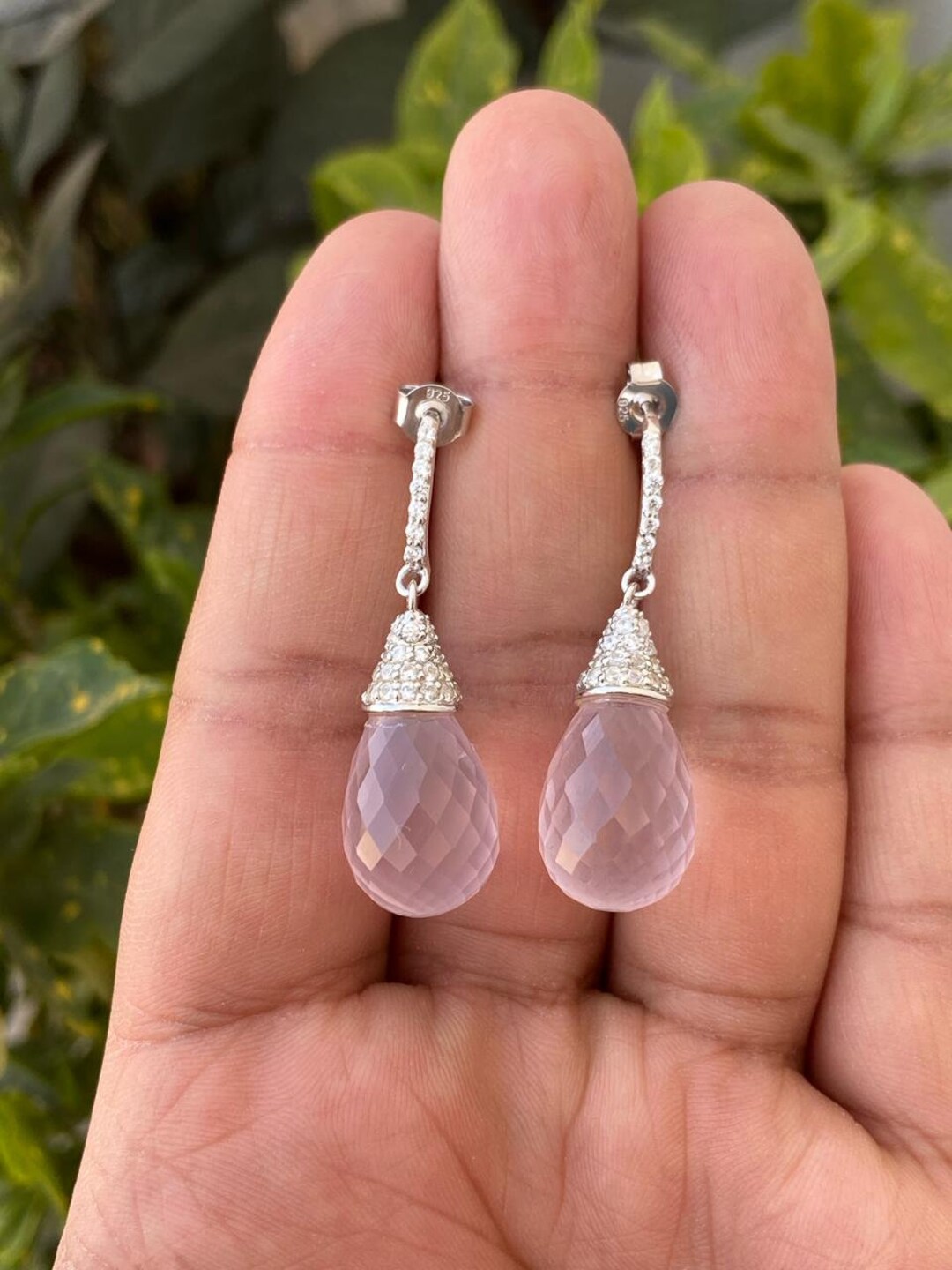 Orecchini argento 925 artigianali con pietra - SHVIPURI
