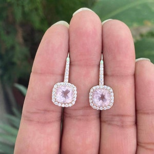 Rose Quartz Earrings- Bridal Earrings- Gift For Love- Natural Rose Quartz Earrings- Pink Gemstone Earrings- Gift For Her- Wedding Jewelry