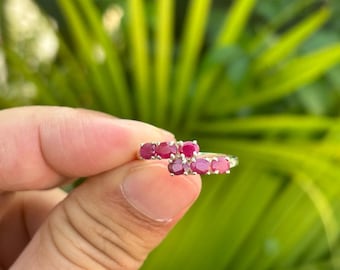 Natural Ruby Sterling Silver Promise Ring – July Birthstone