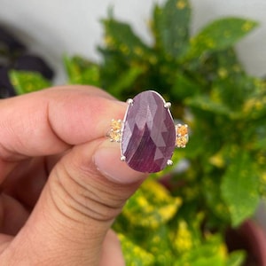 Ruby Ring- Gold Ruby Ring- Red Gemstone Ring- July Birthstone Ring- Natural Ruby Ring- Natural Sapphire Ring
