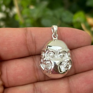 Laughing Buddha Necklace- Laughing Buddha Jewelry- Spiritual Jewelry- Anniversary Gift- Gift For Women- Silver Laughing Buddha Pendant