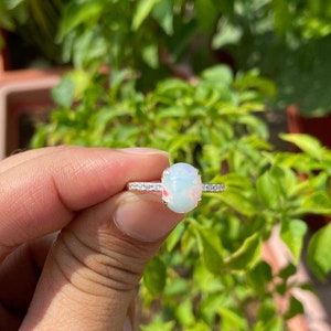 Natural Opal Ring- Opal Engagement Ring- Silver Opal Ring- October Birthstone Ring- Gift For Her