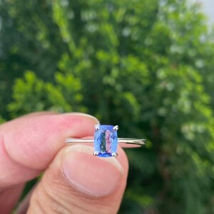 Cushion Tanzanite Ring- Dainty Ring- Gold Tanzanite Ring- Natural Tanzanite Ring- Purple Gemstone Ring- Gift For Her- Tanzanite Jewelry