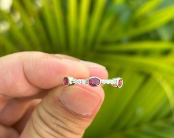 Natural Ruby Sterling Silver Ring – July Birthstone Jewelry