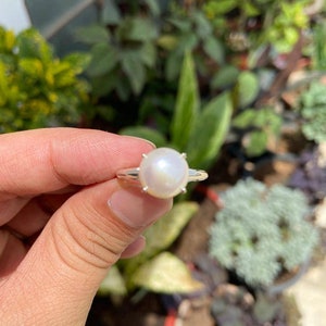 Freshwater Pearl Ring- Sterling Silver Pearl Ring- June Birthstone Ring- Promise Ring- Pearl Ring