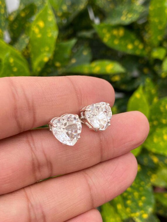 Crystal heart earrings deals