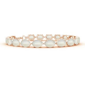 Braccialetto moonstone naturale- Bracciale moonstone in oro rosa- gioielli moonstone- regalo nuziale- Regalo per lei