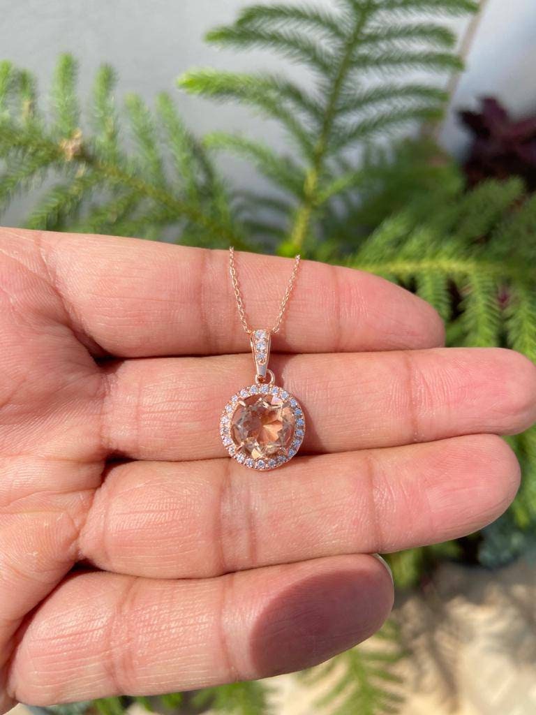 18ct Rose Gold Morganite Pendant - Collection Fine Jewellery and Watches