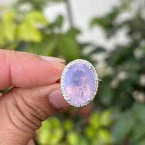 Lavender Quartz Ring- Wedding Ring- Moon Quartz Ring- Silver Quartz Ring- Oval Quartz Ring- Gemstone Ring- Rings For Women
