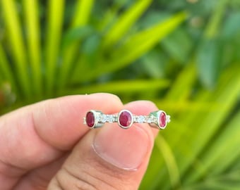Natural Ruby Sterling Silver Ring – July Birthstone Jewelry