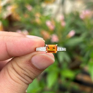Natural Citrine Ring- Promise Ring- November Birthstone Ring- Yellow Gemstone Ring- Engagement Ring- Rings For Women- Dainty Ring
