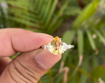 Pear Citrine Sterling Silver Ring – November Birthstone