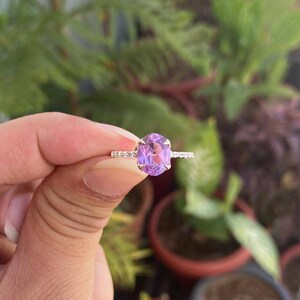 Alexandrite Engagement Ring- Silver Alexandrite Ring- Promise Ring- Gift For Her