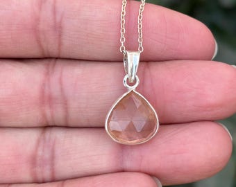 Natural Oregon Sunstone Pendant – Sterling Silver Gemstone Necklace