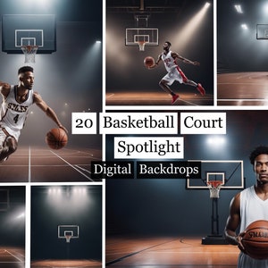 20 basketbalveld spotlight achtergronden, basketbal digitale achtergrond, teamsporten achtergronden, basketbalspeler achtergronden, basketbalstadion