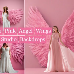 30 Pink Angel Wings Studio Backdrops,Pink Studio Background,Angel Wings background,photoshop overlays,Maternity backdrop,pink photo backdrop