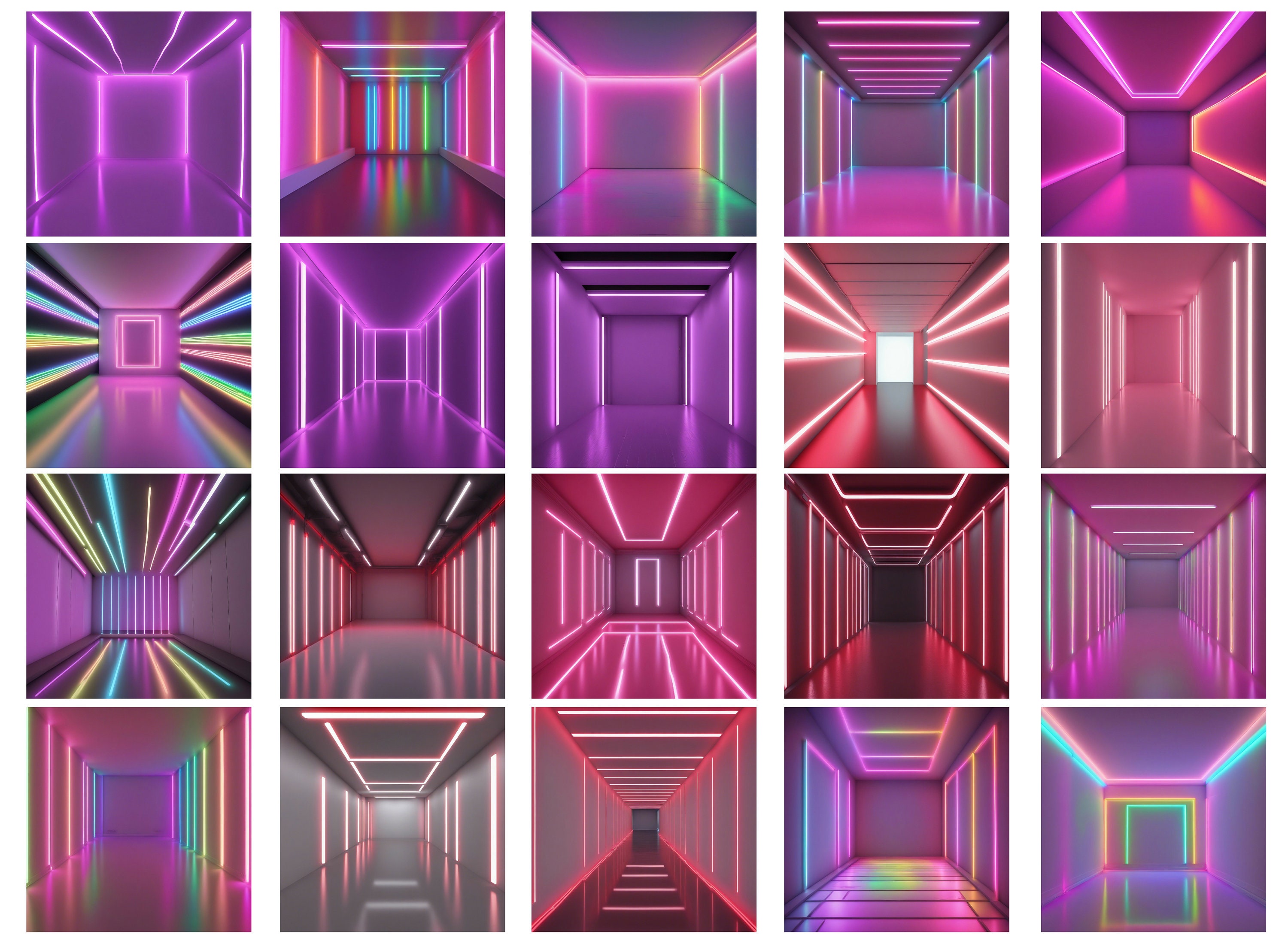Neon Backdrop Kit 40x Neon Light Photo Studio Backdrops, Neon Light Digital Backgrounds ...