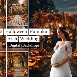 22 Halloween Pumpkin Arch Wedding Backdrops, Halloween Background, Pumpkin Backgrounds, Instagram, TikTok, Photo Studio, Wedding Floral Arch