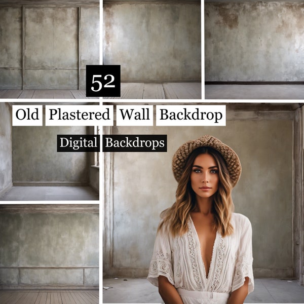 52 Old Plastered Wall Backdrop,Brown Maternity Backdrops, Old Wall Background, Photography Backdrops, Fine Art Textures,Old Master Backdrops