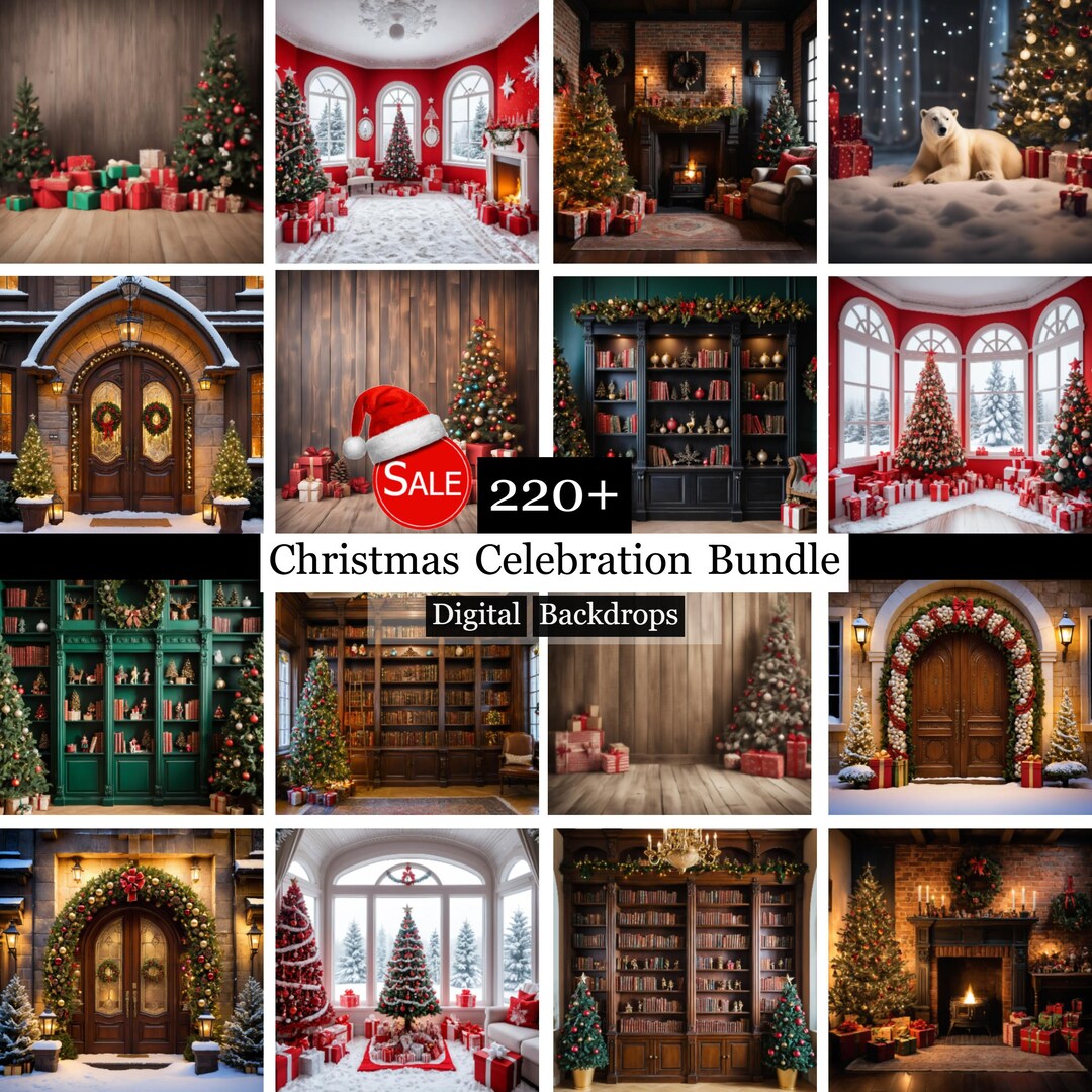220+ Christmas Celebration Bundle Backdrops,christmas Digital Backdrop ...
