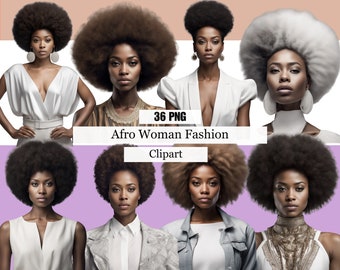 36 Afro Woman Fashion Clipart,PNG fashion Girls Clipart,Black Women Clipart,Fashion model clipart,Fashion Planner Clipart, Afro Girl Clipart