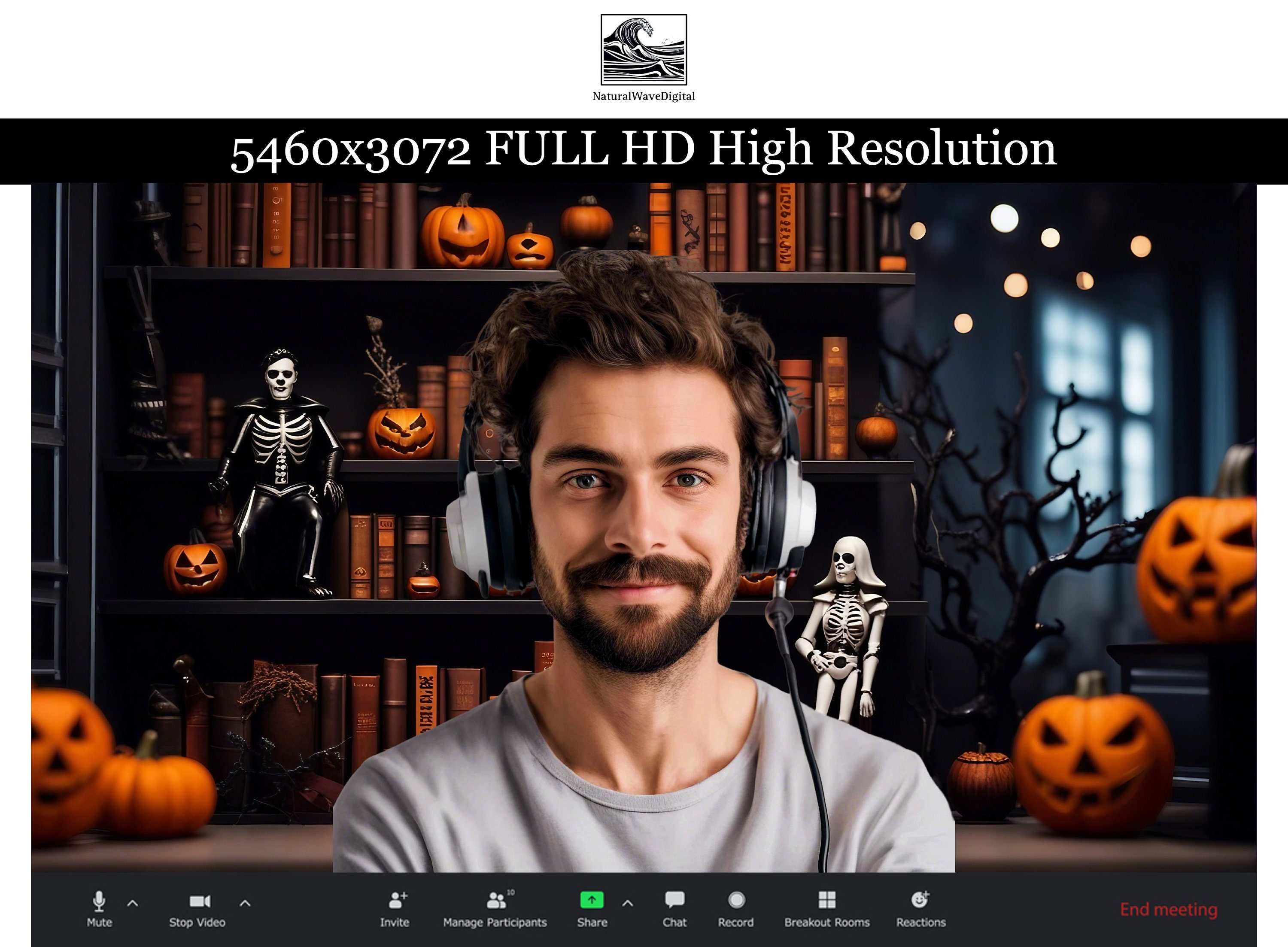 20 Halloween Zoom Virtual Backgrounds, Zoom Office Background , Virtual