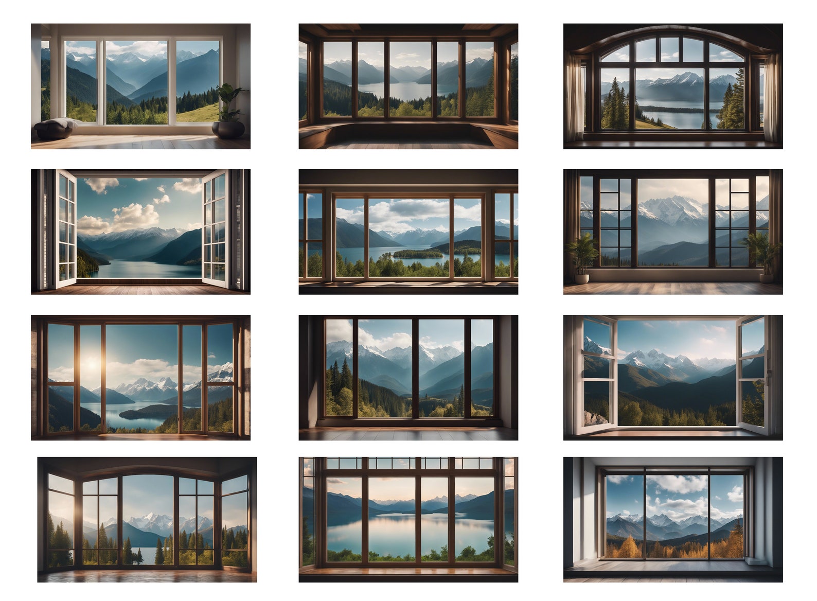 12 Mountains Lakes Window View Zoom Backgrounds, Zoom Meeting ...