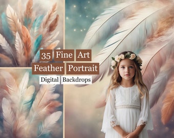 35 Fine Art veer portret achtergronden, Photoshop-overlays, texturen voor Photoshop, digitale boho-achtergronden, foto-achtergrond, zwangerschapsachtergrond