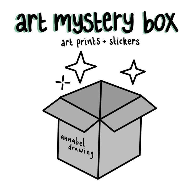 Art Mystery Box Mystery Box Including Art Print and Stickers Etsy