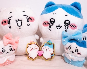 chiikawa heart hachiware magnetic keychain