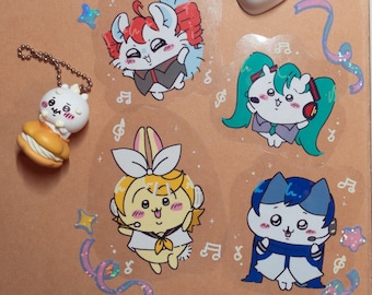 chiikawa x vocaloid transparent stickers