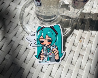 smoke miku transparent border sticker