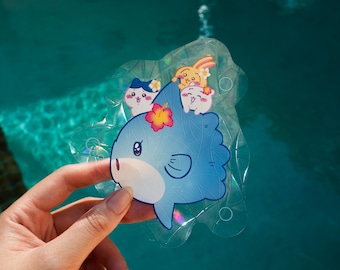 tropical chiikawa sunfish suncatcher sticker