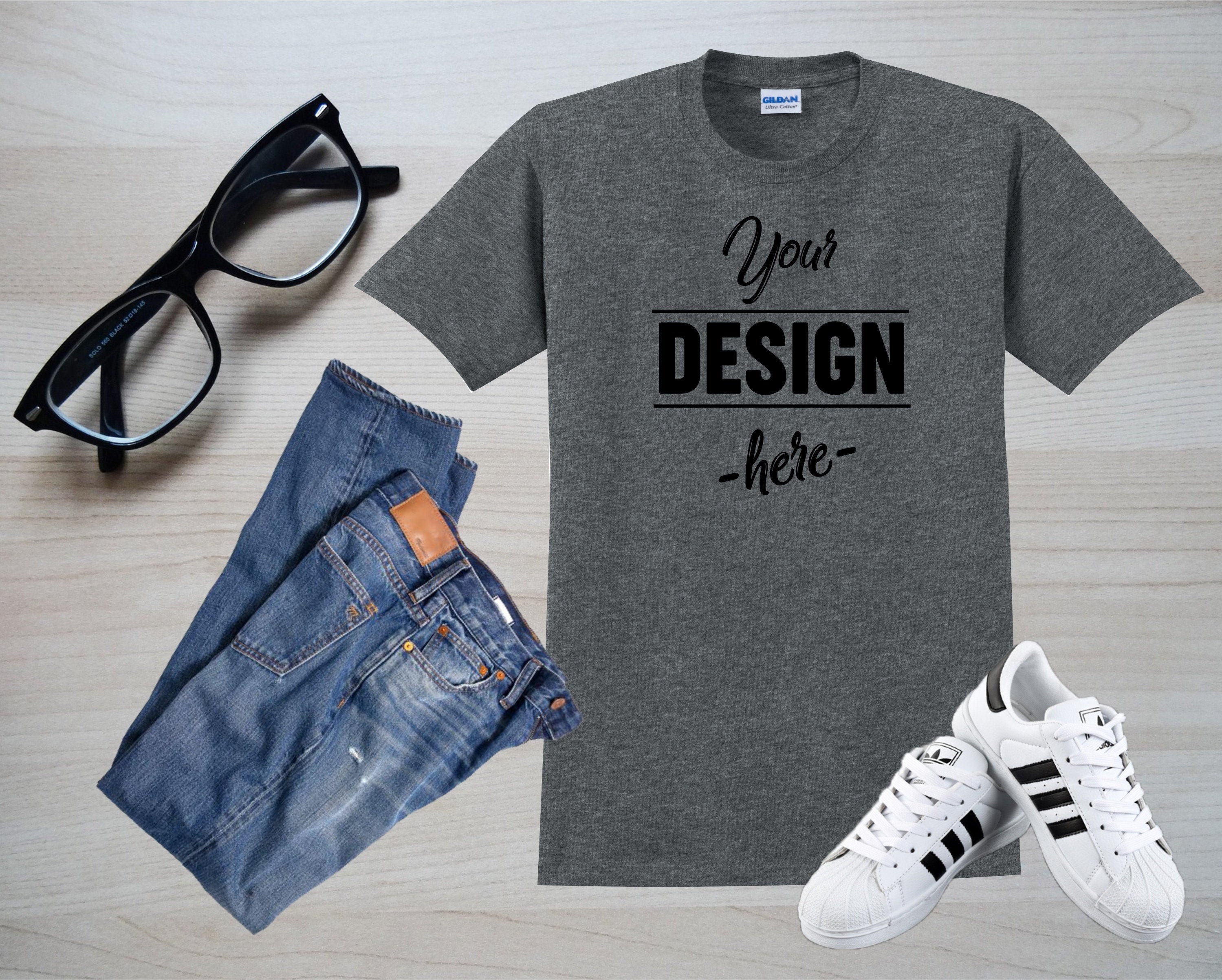 Download T-Shirt Mockup Charcoal Gildan 2000 Mock Up T-shirt | Etsy