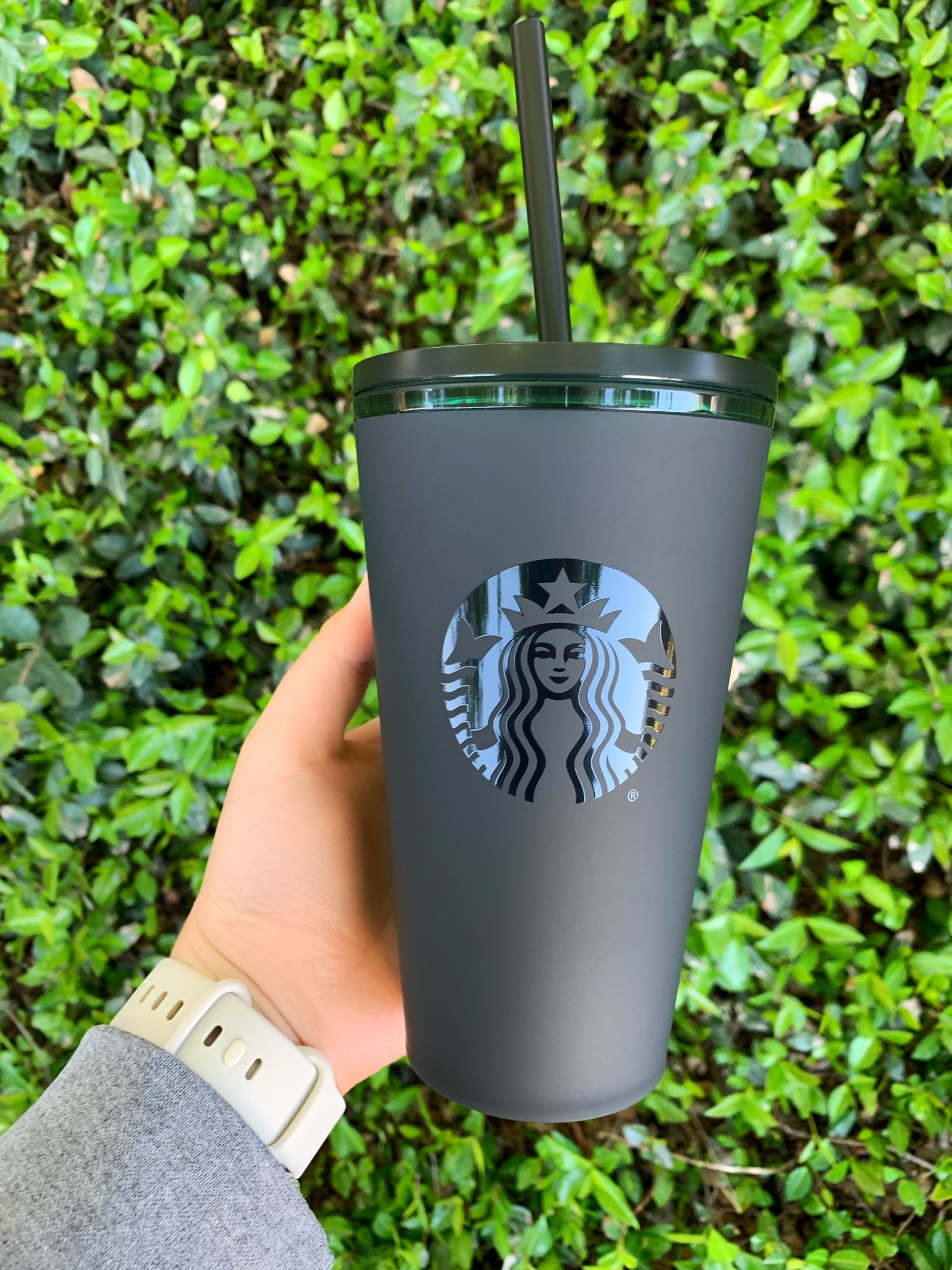 matte black starbucks mug