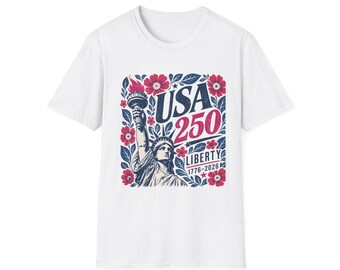 USA 250 Statue of Liberty floral design T-Shirt | Independence Anniversary
