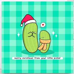 Jolie carte de Noël - Carte de Noël kawaii, de votre petit cornichon, carte de Noël enfant à parent