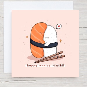 かわいい寿司カード - anniver-sushi、かわいいカード、記念日カード、しゃれた記念日カード