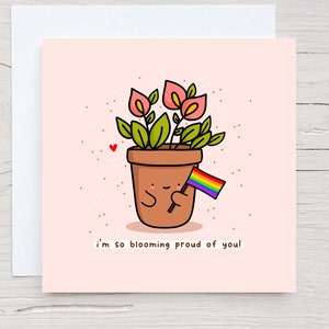 Jolie carte de félicitations pour votre anniversaire ou un membre de votre famille LGBTQ - petit garçon - kawaii - fier de vous