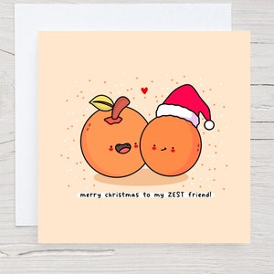 Jolie carte de Noël - Carte de Noël meilleure amie, Meilleure amie, Carte de Noël kawaii, Carte illustrée faite main
