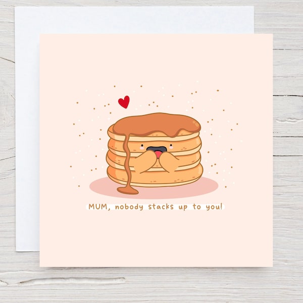 Cute Mother's Day Card - Punny Mothers Day, Kawaii, nobody stacks up to you