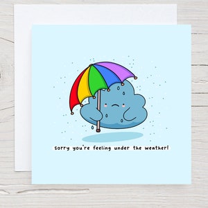 Désolé que vous n'ayez pas le temps - Carte de rétablissement, carte Punny, carte Thinking of you, Kawaii