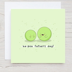 Carte de fête des pères heureuse - Fête des pères Hap-pea, carte Kawaii, carte pour papa, carte calembour