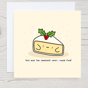Cheesy Christmas card - Kawaii Christmas card, Cute Christmas Card, Funny Christmas card, punny
