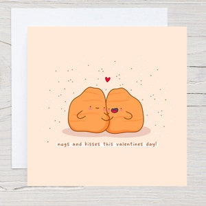 Cute Chicken Nuggets Pun card - Kawaii Card, Punny Valentines Day Card