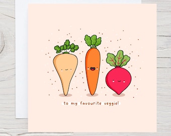 Lustige vegetarische Geburtstagskarte - Hap-bee Kawaii Veggie Pun