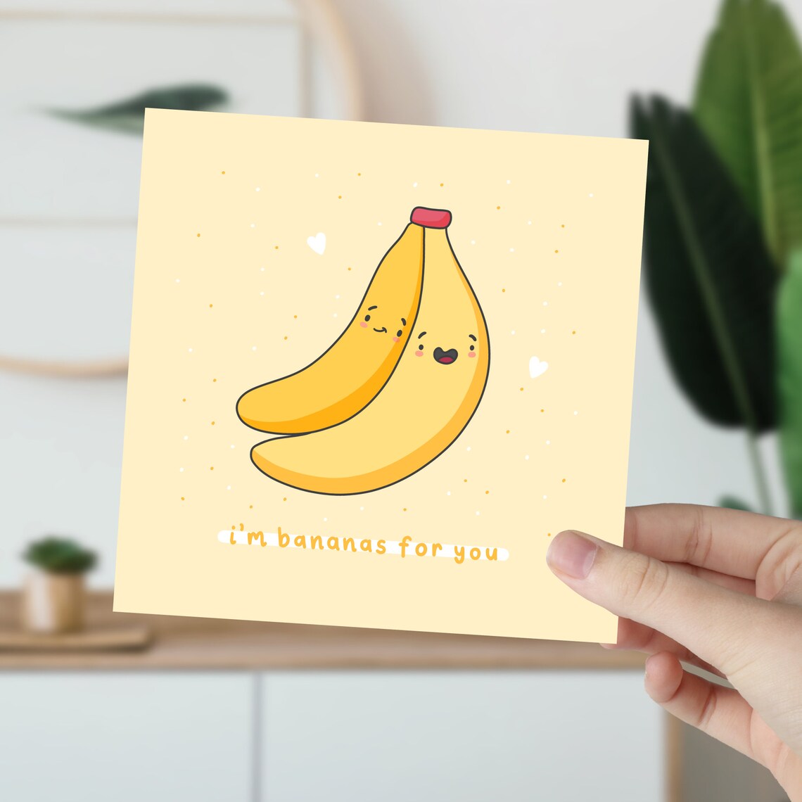 Cute Kawaii banana card cards for him cards for her Etsy