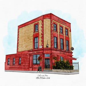 Wedding Venue Portrait - Custom Watercolour Venue Illustration, Anniversary or Wedding Gift