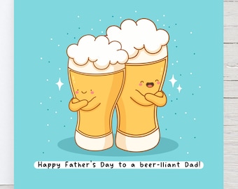 Vaderdagkaart met grappige bierwoordspeling: Proost, papa