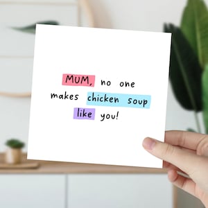 Carte drôle de fête des mères juives - Maman juive, grand-mère, bubba, carte d’anniversaire de maman juive, personne ne fait de la soupe au poulet comme vous
